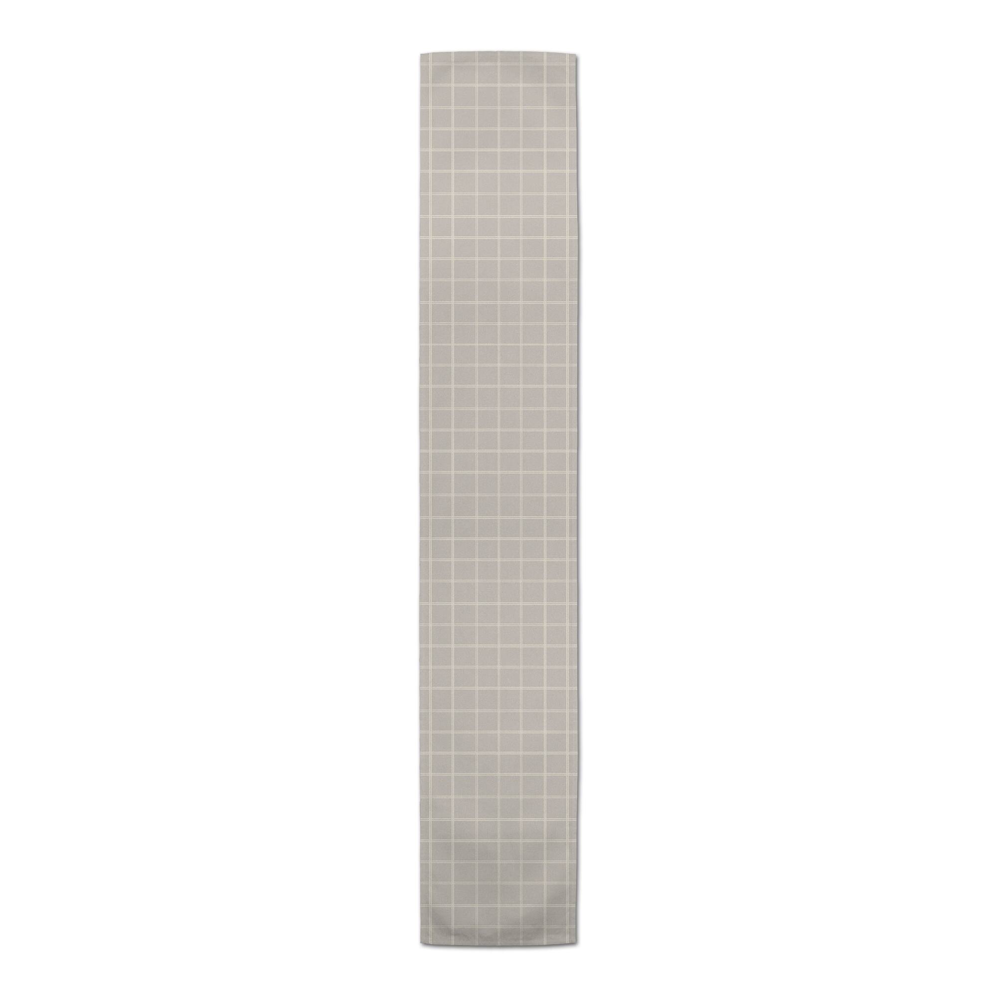 72" Gray & White Check Cotton Twill Runner